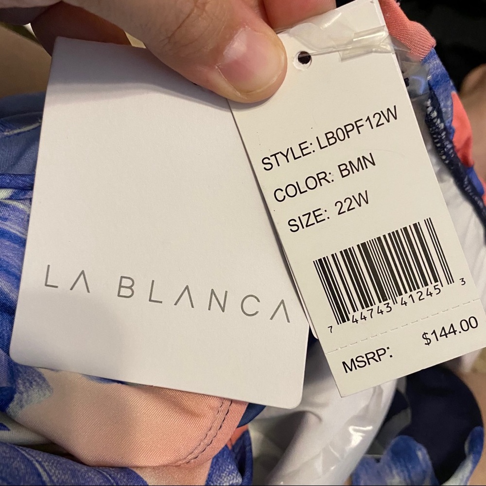 La Blanca Ombré Draped High Neck One Piece - Picture 11 of 12